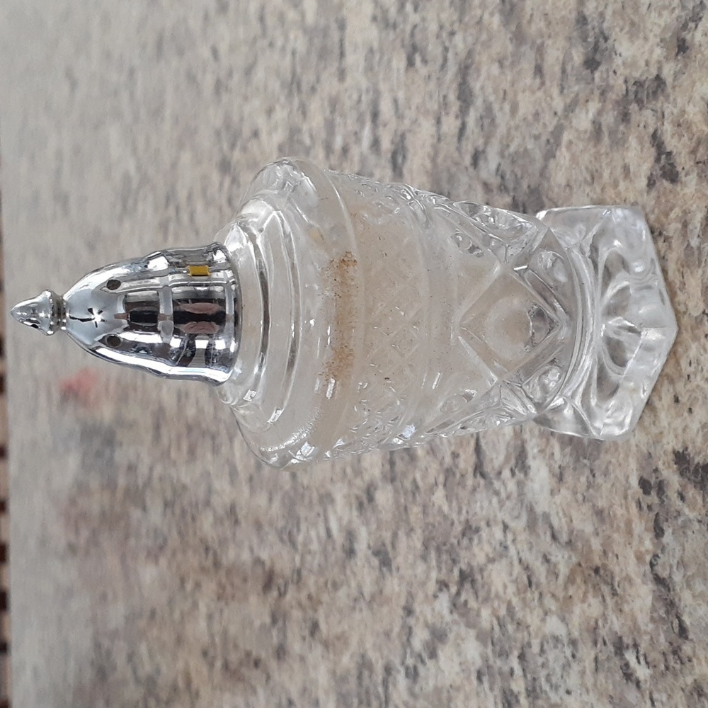 Vintage round glass pepper shaker